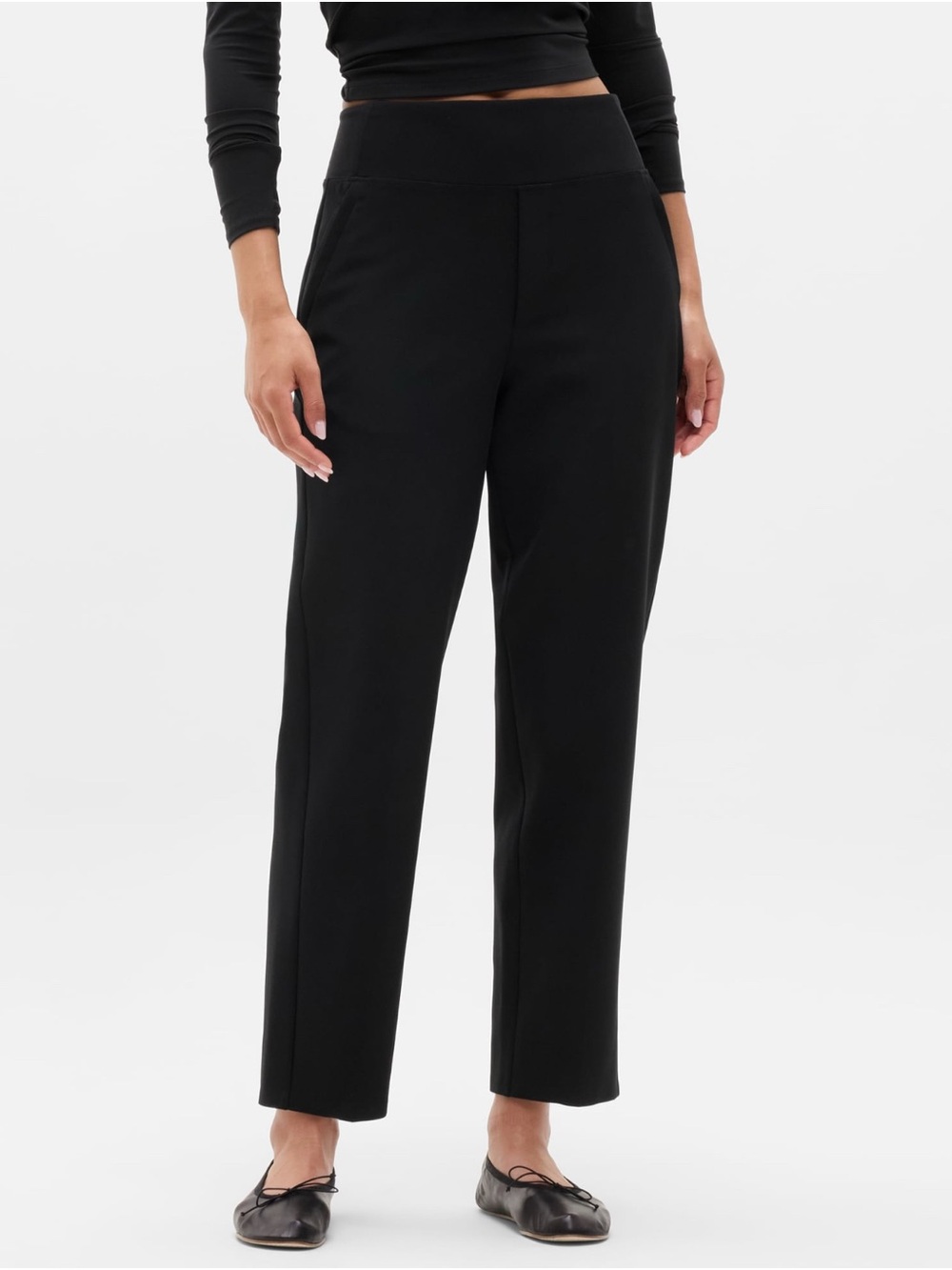 Athleta Black Endless High Rise Straight-Leg Pull-On Pants - Picture 3 of 9